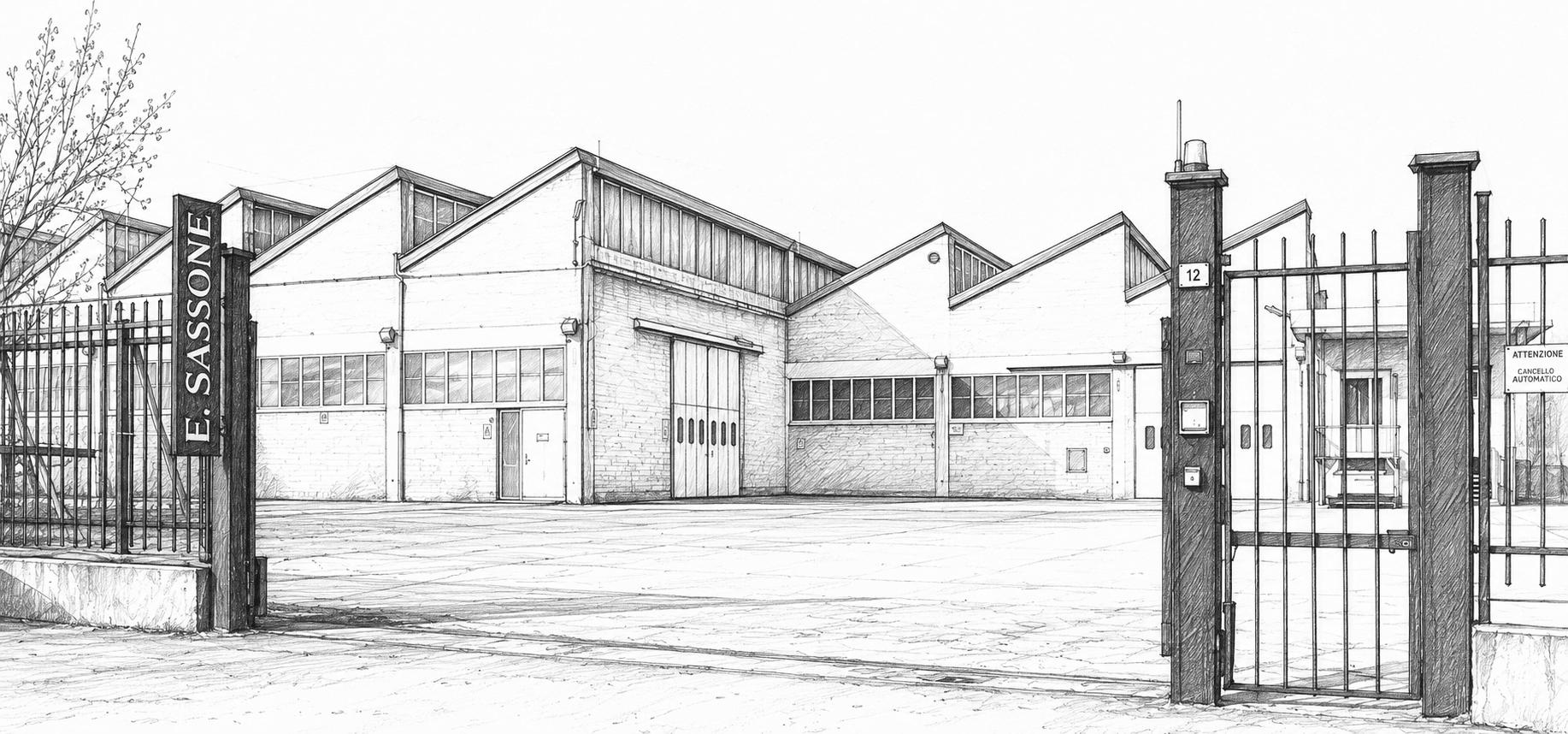 Schizzo tecnico della sede E. SASSONE
